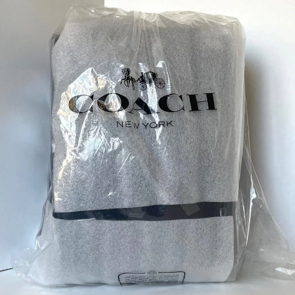Coach Racer Backpack Large Black Calf Leather Laptop Bag CU112 ORGPKG